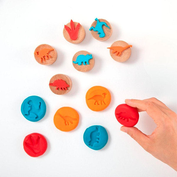 Sellos Plastilina Dinosaurios Madera 6 Unidades Childgen