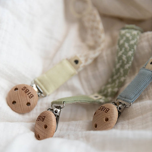 Chupetero BIBS Trenzado Sage Ivory