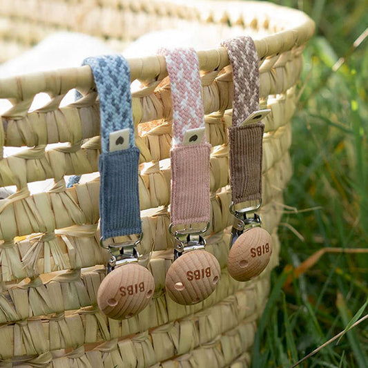 Chupetero BIBS Trenzado Dusty Pink Baby Pink