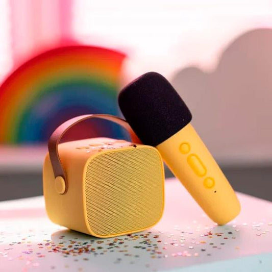 Altavoz Karaoke Bluetooth con Micrófono Amarillo