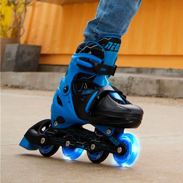 Patines Combo Neón Azul Talla 30-34 Yvolution