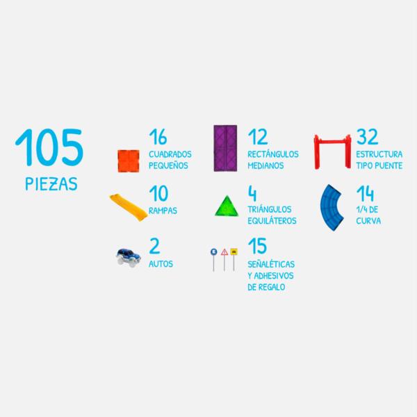 Braintoys Imanix Pista De Carreras 105 Piezas (Incluye Dos Coches)