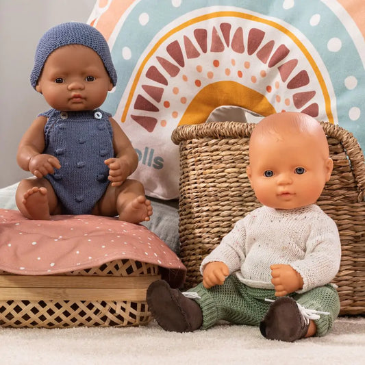 Conjunto De Punto Pelele Y Gorro Muñeco 32cm