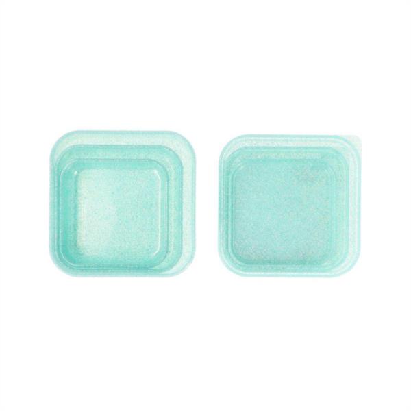 Set de 3 Cajas Almuerzo Glitter Turquoise Tutete