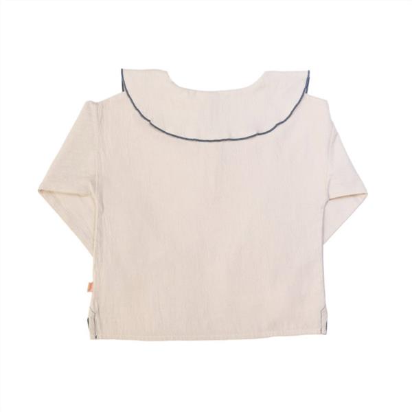 Camisa Niña Cotton Frise Cuello Ribete Azul