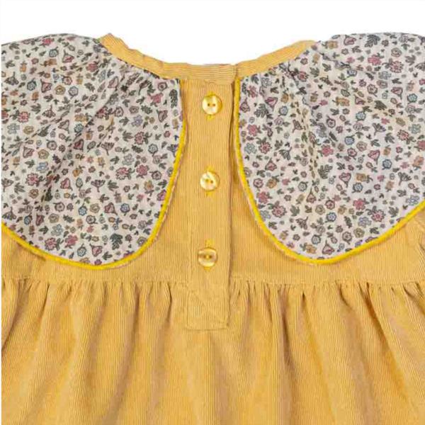 Vestido Micropana Mostaza Cuello Liberty
