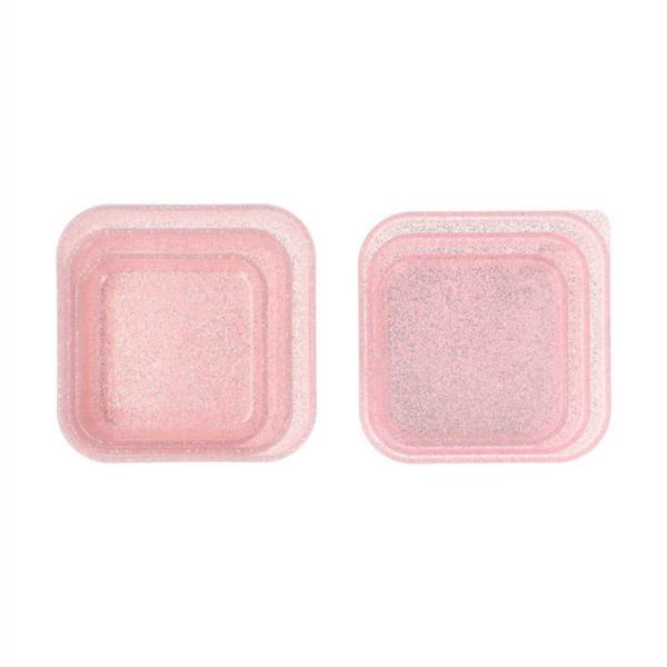 Set de 3 Cajas Almuerzo Glitter Pink Tutete