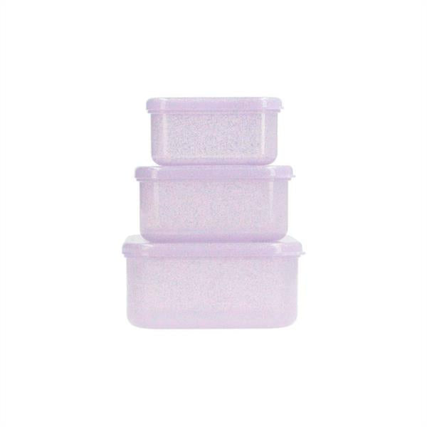 Set de 3 Cajas Almuerzo Glitter Lilac Tutete