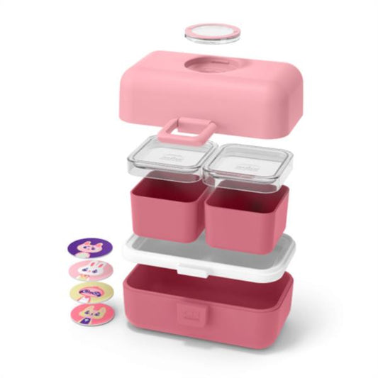 Caja Almuerzo Completo Monbento Tresor Infantil Rosa Blush 800 ml