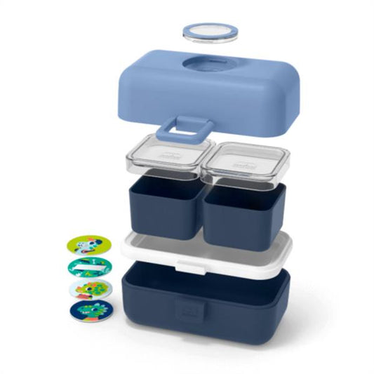 Caja Almuerzo Completo Monbento Tresor Infantil Azul Infinity 800 ml