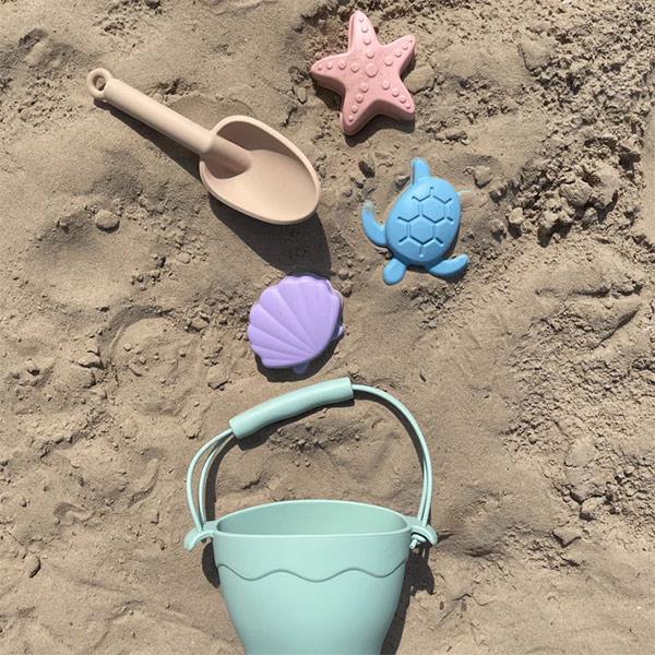 Set Juguetes Playa Silicona Animales Marinos Verde