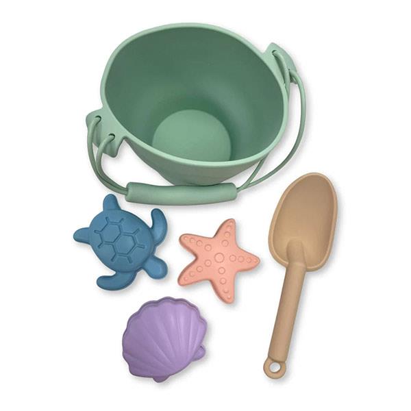 Set Juguetes Playa Silicona Animales Marinos Verde