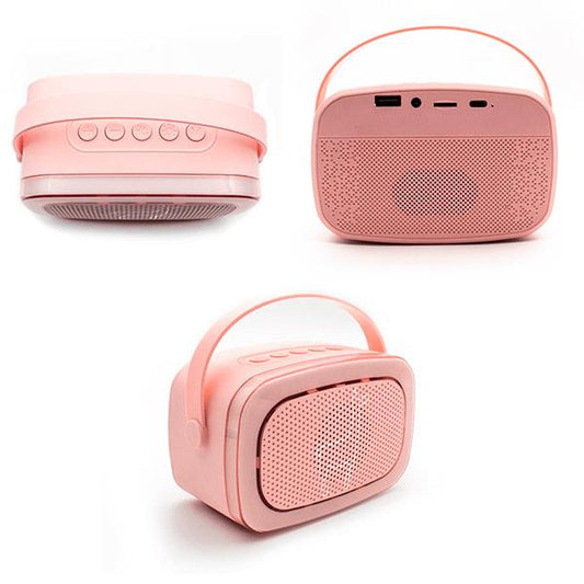 Altavoz Karaoke Bluetooth con 2 Micrófonos Rosa