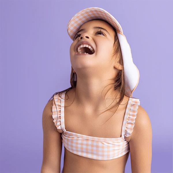 Gorro Protección Solar Durazno Naranja Y Protección Cuello