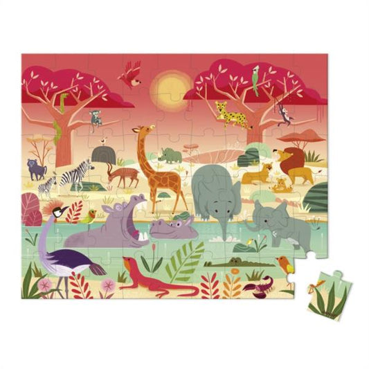 Puzzle La Reserva De Animales 54 Piezas Janod