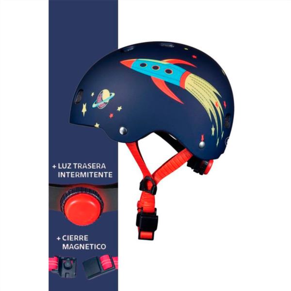 Micro Casco Cohete Luz Led