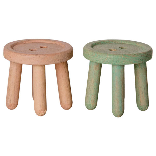 Juego Taburetes Ratones Maileg Rosa y Menta Claro