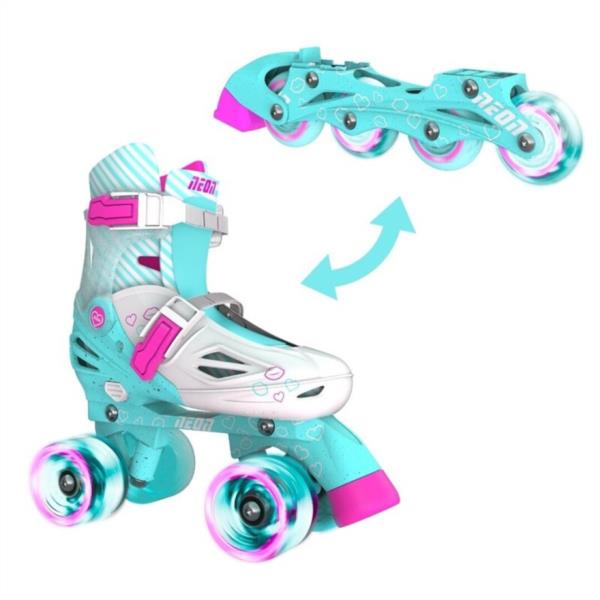 PATINES COMBO NEON YVOLUTION 2EN1 VERDE Y ROSA EQUILIBRIO