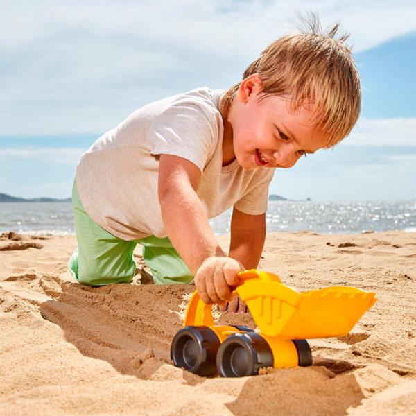 JUGUETE NIÑOS PARA LA PLAYA BEBES EXCAVADORA PARA LA ARENA HAPE AMARILLO EDUCATIVO