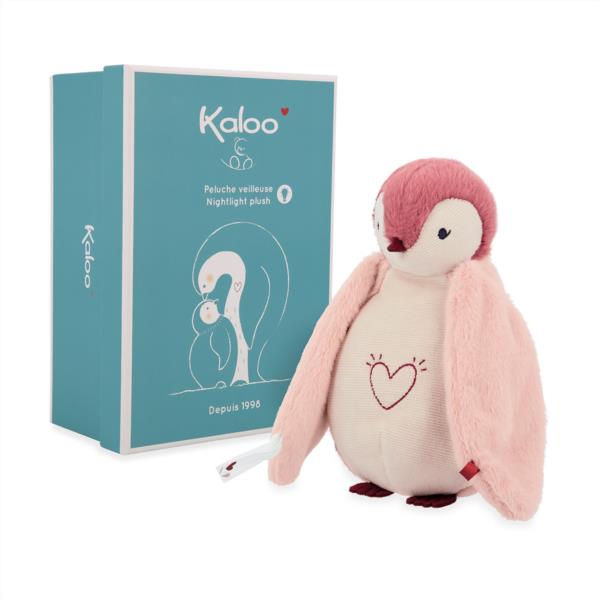 Luz Nocturna Pingüino de Peluche Rosa - Kaloo apego bebes niños habitacion