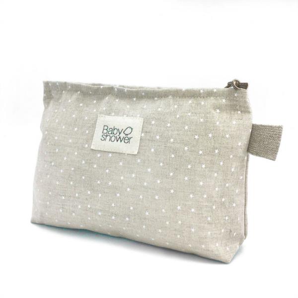 NECESER POCHETTE PAÑALES WHITE MINISTARS BOLSITA CREMAS BEBE BOLSITO BOLSA