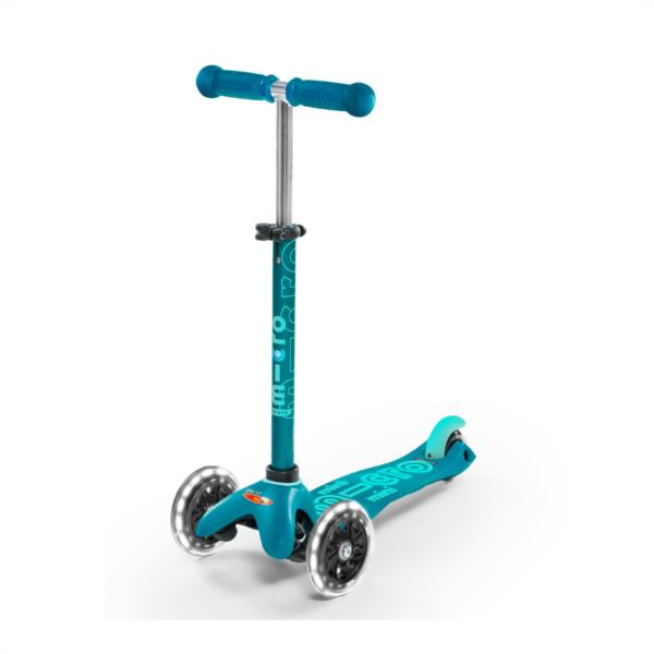 MINI MICRO DELUXE LED AQUA AZUL PATINETE INFANTIL NIÑOS SEGURIDAD CALIDAD