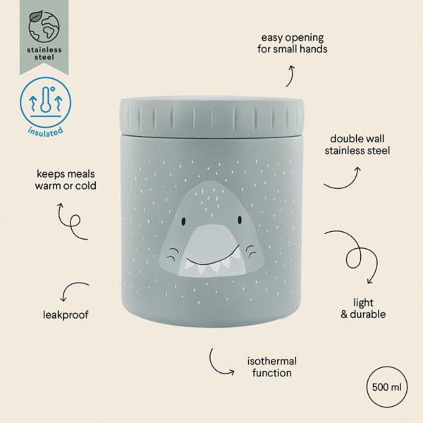 Termo para Sólidos 500 ml Mr. shark Trixie tiburon nevera comida niños colegio