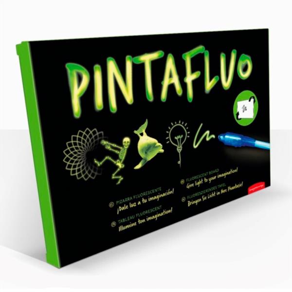 PINTAFLUO PIZARRA LUZ A3 DIBUJAR BOLIS ULTRAVIOLETA JUEGO INFANTIL CREATIVIDAD