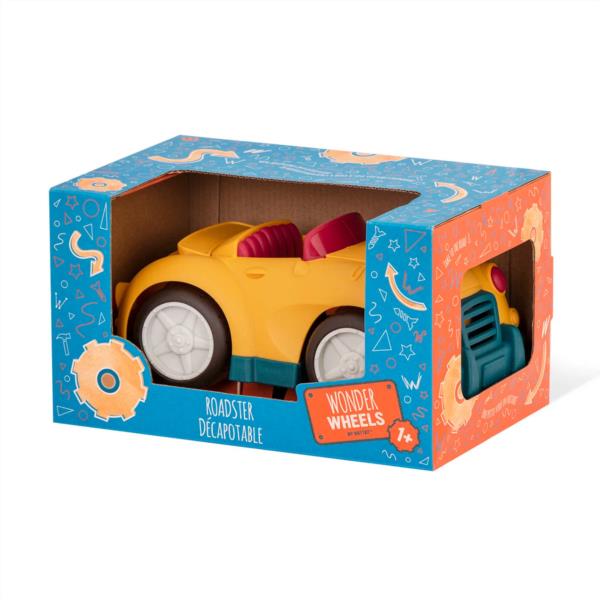 COCHE DESCAPOTABLE AMARILLO WONDER WHEELS FOMENTA EMPATIA MOTRICIDAD IMAGINACION JUGUETE