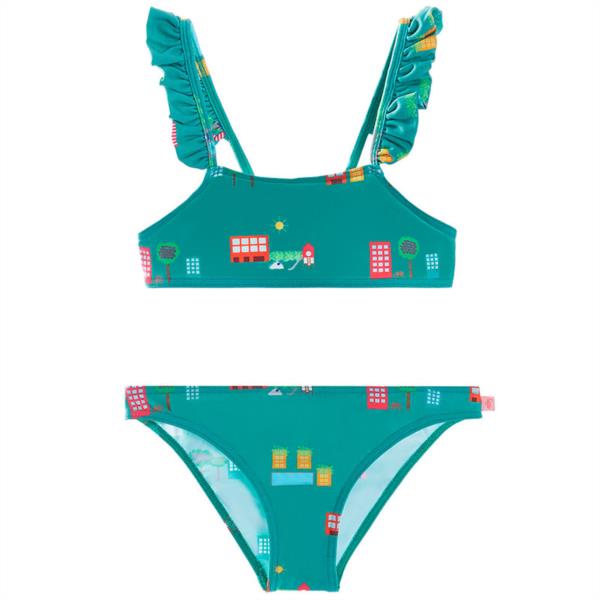 BAÑADOR BIKINI NIÑA LYCRA CALIDAD ESTAMPADO CIUDAD GUITO PROTECCION SOLAR PLAYA PISCINA