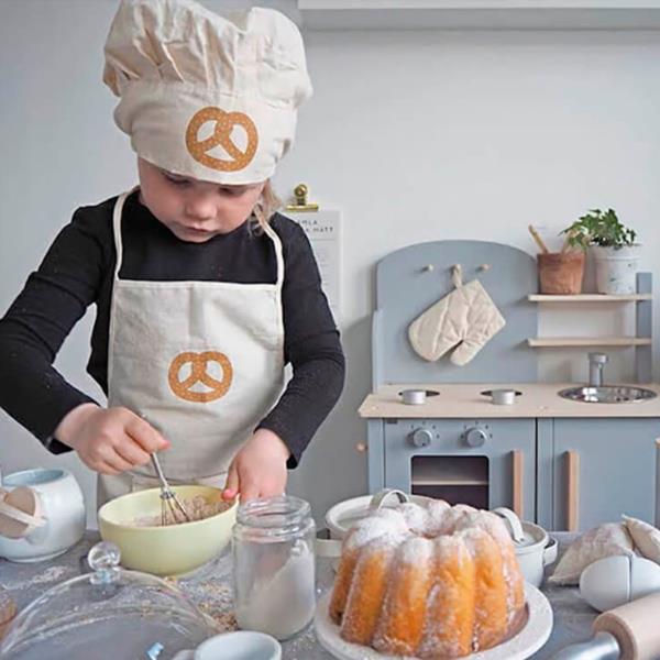 SET ROPA COCINA COCINERO CHEF JABADABADO COSIDO A MANO DELANTAL CREATIVIDAD IMAGINACION NIÑOS