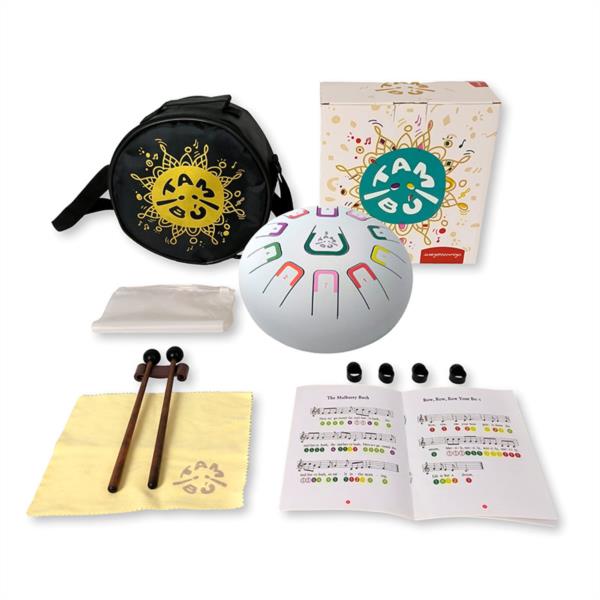 instrumento musical niños tambu blanco regalo fomenta imaginacion infantil lenguaje logica
