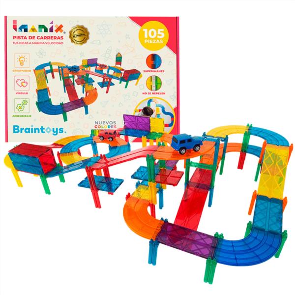 bloques magneticos infantil imanix 105 piezas pista carreras fomenta concentracion creatividad