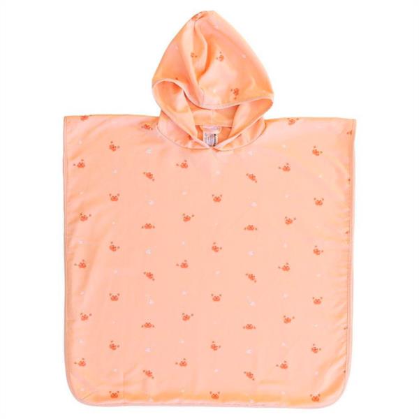 PONCHO DE PLAYA SECADO RAPIDO CRAB CORAL MONNEKA BAÑO NIÑOS TOALLA CAPUCHA PISCINA INFANTIL