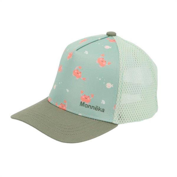 gorra infantil niños monneka crab sage verde proteccion solar playa excursion campamento