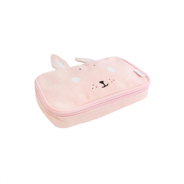 estuche trixie infantil niños lapices ceras hippo conejo rosa claro