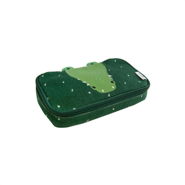 estuche trixie infantil niños lapices ceras cocodrilo verde