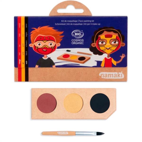 KIT MAQUILLAJE NINJA SUPERHEROE NAMAKI DISFRAZ SET PINCEL PINTURA CARA PINTACARA NIÑOS INFANTIL