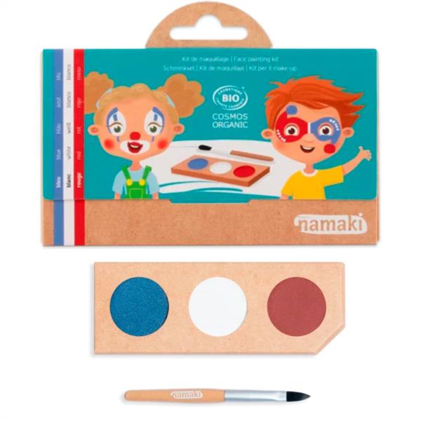 KIT MAQUILLAJE PAYASO ARLEQUIN NAMAKI DISFRAZ SET PINCEL PINTURA CARA PINTACARA NIÑOS INFANTIL