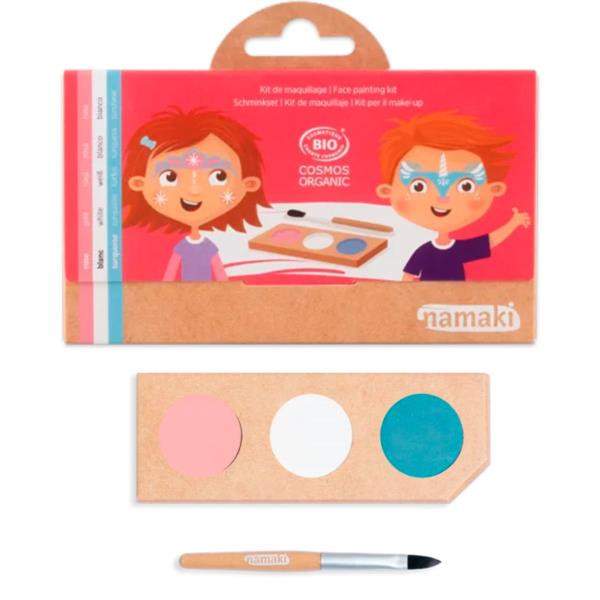 KIT MAQUILLAJE PRINCESA UNICORNIO NAMAKI DISFRAZ SET PINCEL PINTURA CARA PINTACARA NIÑOS INFANTIL