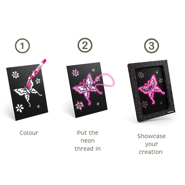 Kit Decoración Pared Iluminada KidyNeon Rosa Kidywolf