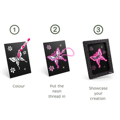 Kit Decoración Pared Iluminada KidyNeon Rosa Kidywolf
