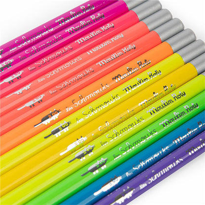 12 Lápices Colores Neón Les Schmouks Moulin Roty