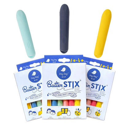 12 Tizas ButterStix Multicolor Con Aplicador Jaq Jaq Bird