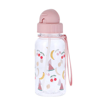 Botella Plástico Frutas Con Pajita 500 ml Tutete