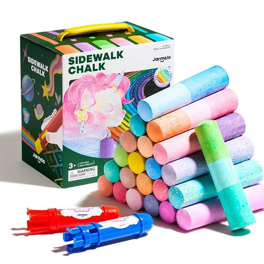 24 Maxi Tizas Lavables Rainbow Jarmelo + 2 Soportes