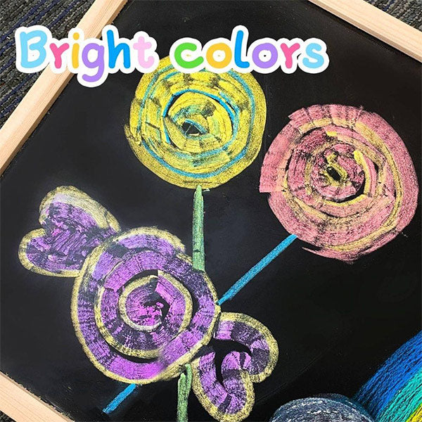 24 Tizas Colores Gigantes XXL Lavables Con 2 Aplicadores