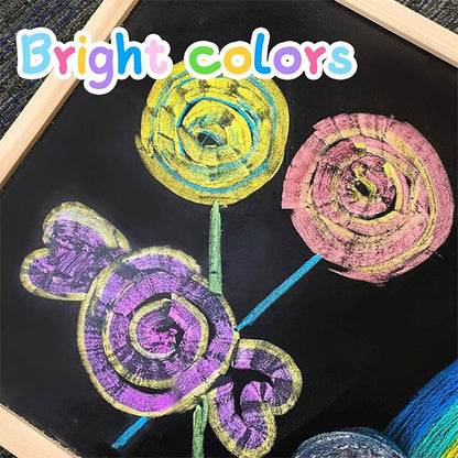 24 Tizas Colores Gigantes XXL Lavables Con 2 Aplicadores