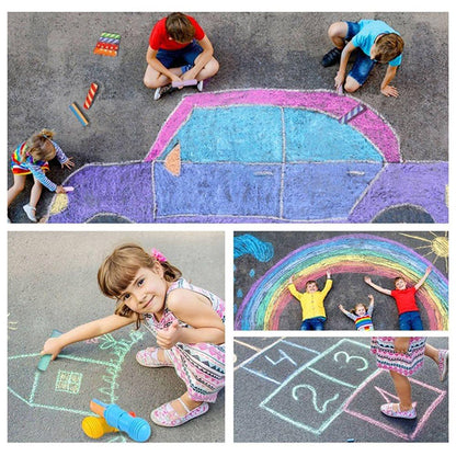 24 Tizas Colores Gigantes XXL Lavables Con 2 Aplicadores