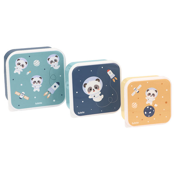 3 Cajas Almuerzo Pandas in Space Tutete